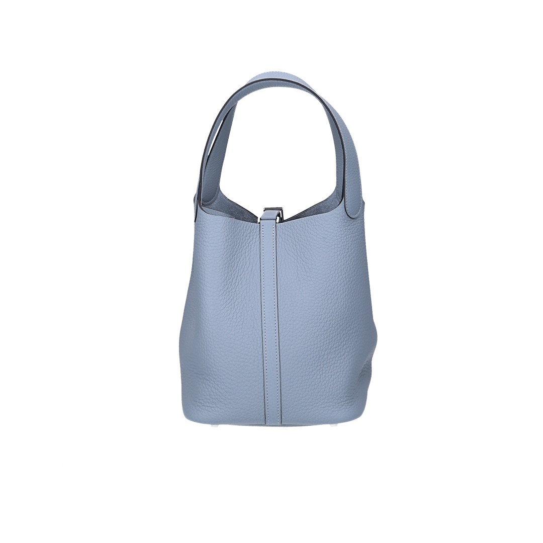 HERMÈS PICOTIN LOCK 22 HENKELTASCHE AUS TAURILLON CLEMENCE LEDER IN GRIS PANTIN MIT PHW