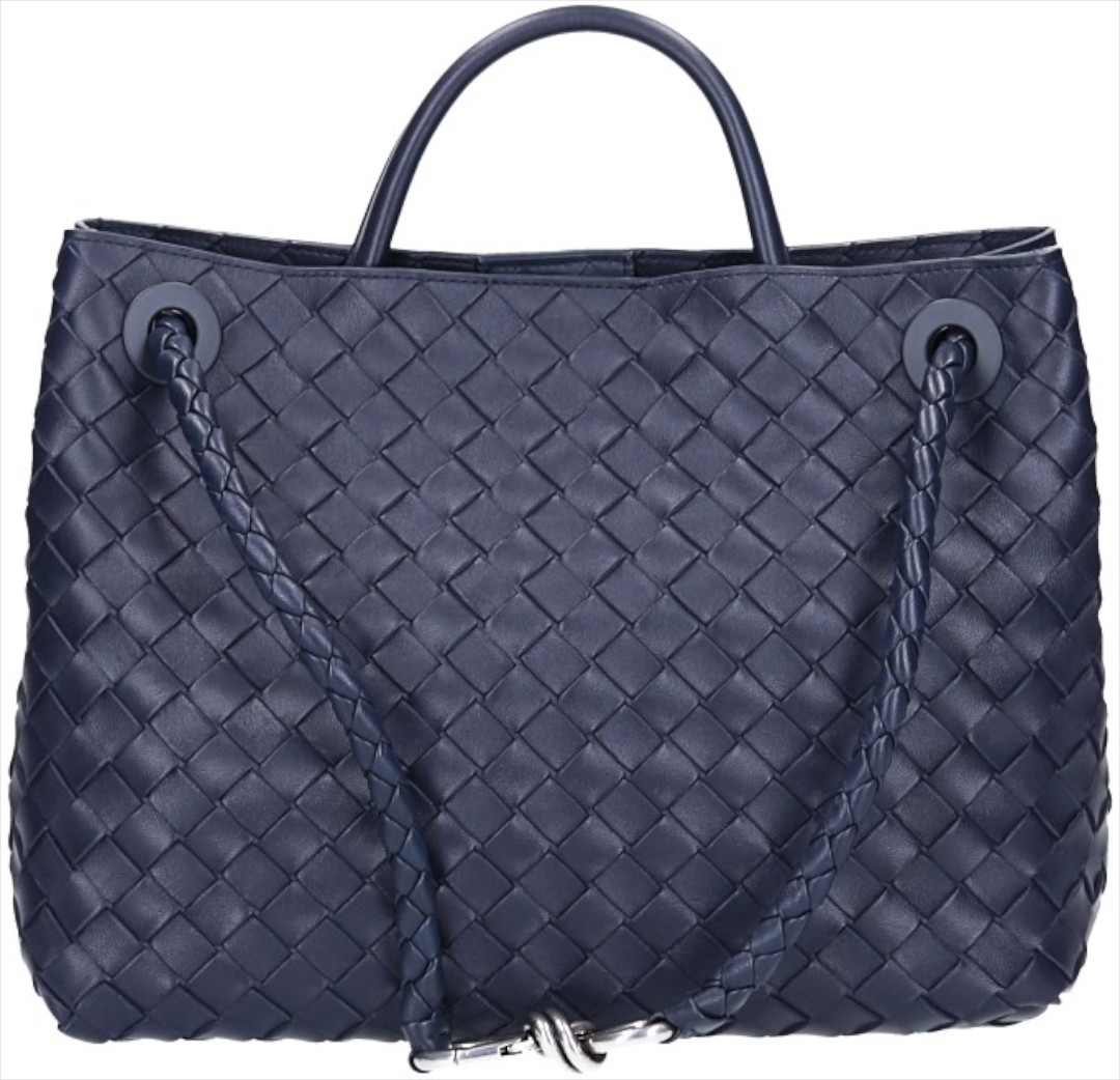 BOTTEGA VENETA ANDIAMO HANDTASCHE AUS INTRECCIATO LEDER IN MIDNIGHT BLUE
