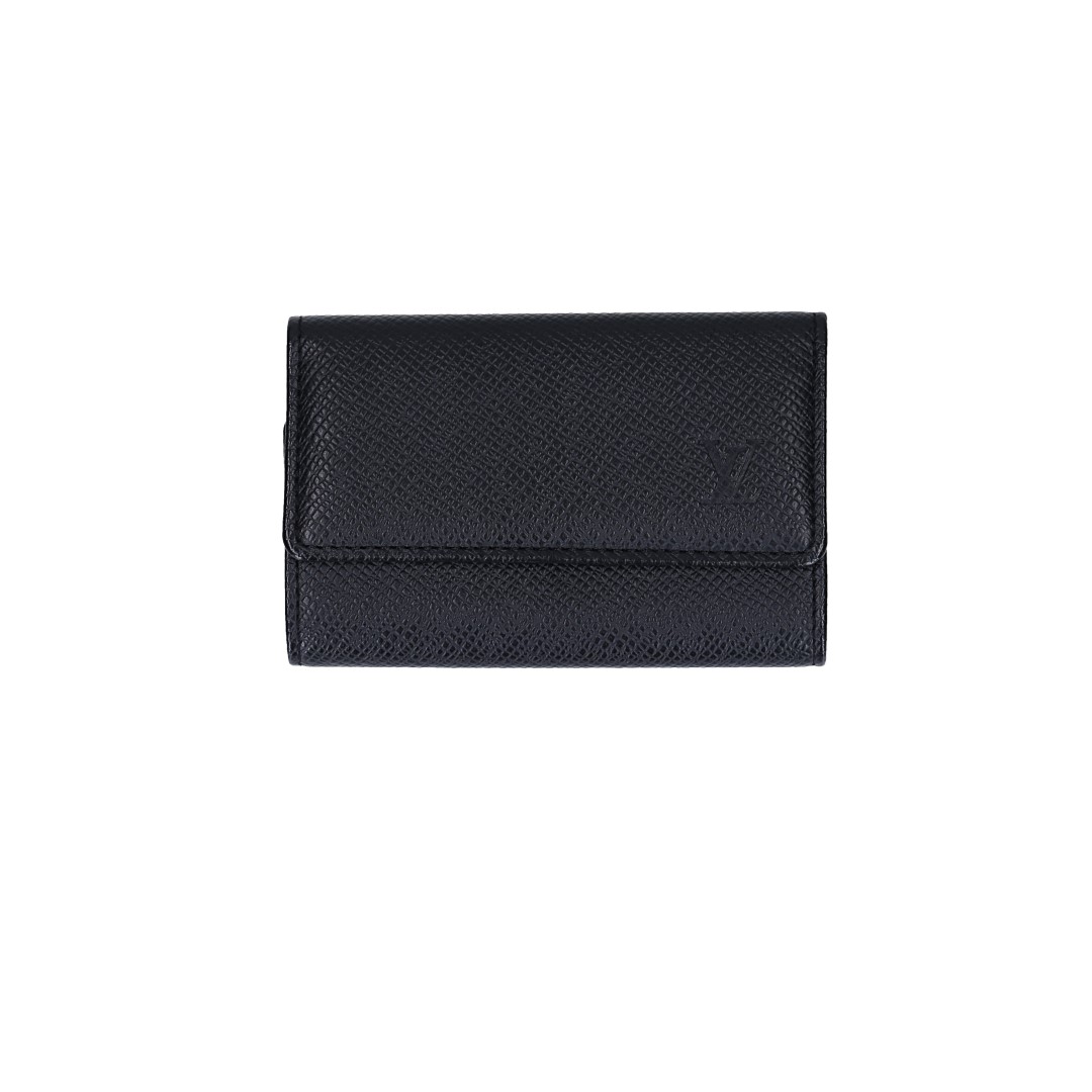 LOUIS VUITTON MULTICLES 6 KEY HOLDER CASE IN TAIGA LEATHER IN BLACK (M30500)