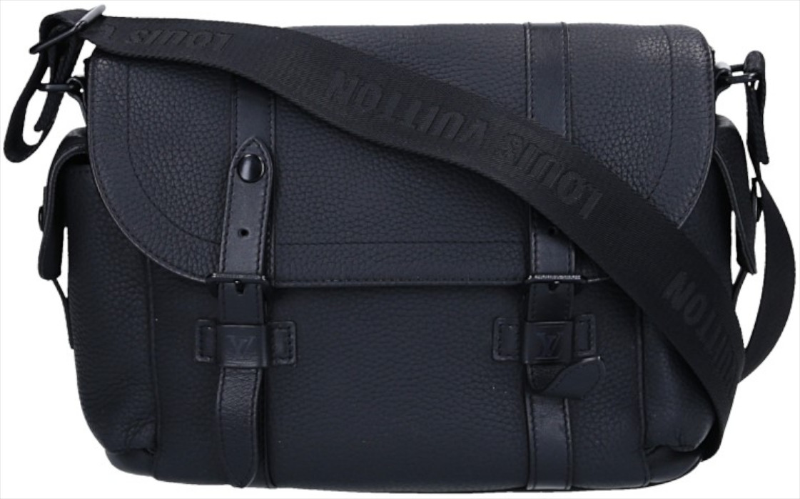 LOUIS VUITTON CHRISTOPHER MESSENGER UMHÄNGETASCHE AUS TAURILLON LEDER IN NOIR (M58476)