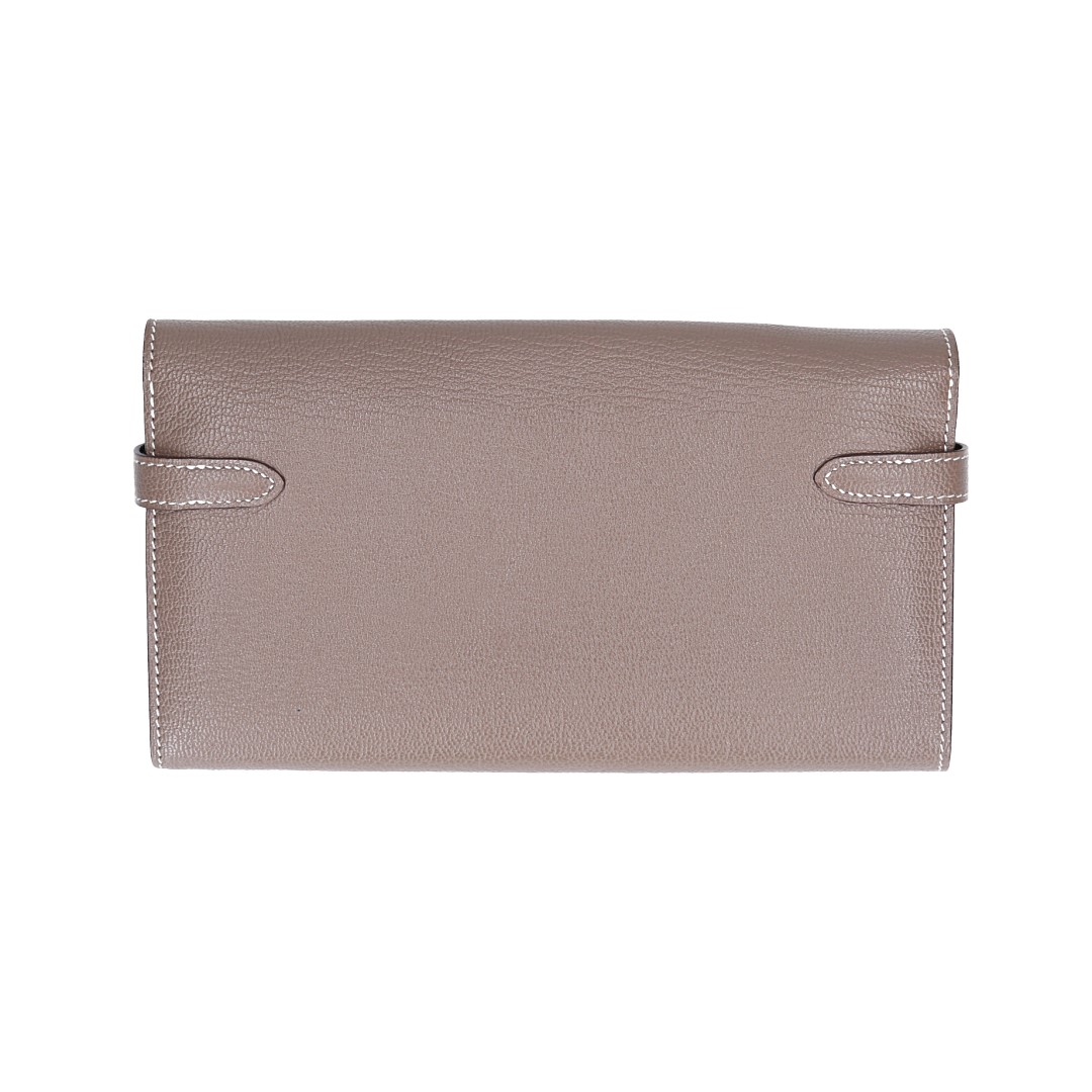 50925_Hermes_Geldb-rse_2D_0002 HERMÈS BRIEFTASCHE KELLY CLASSIQUE AUS CHEVRE MYSORE IN ETOUPE MIT PHW
