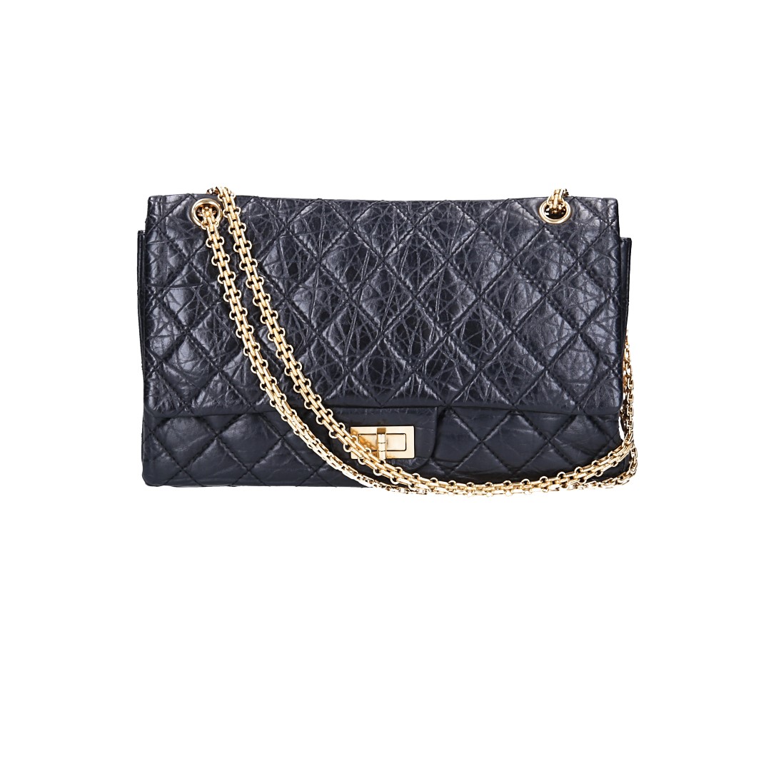 CHANEL 2.55 Reissue Flap Handbag (227) Made of Textile in Raspberry Red