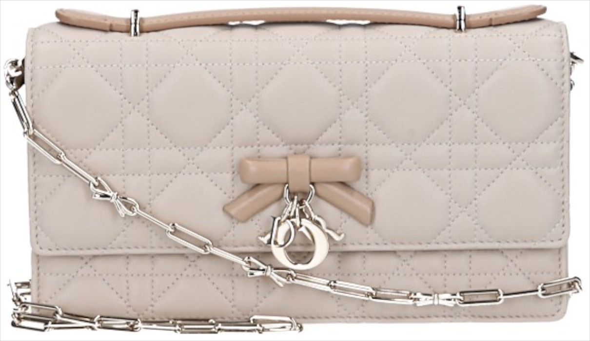 DIOR MINI-TASCHE 'MY DIOR' AUS CANNAGE LAMMLEDER IN TRENCH UND BLASSBRAUN