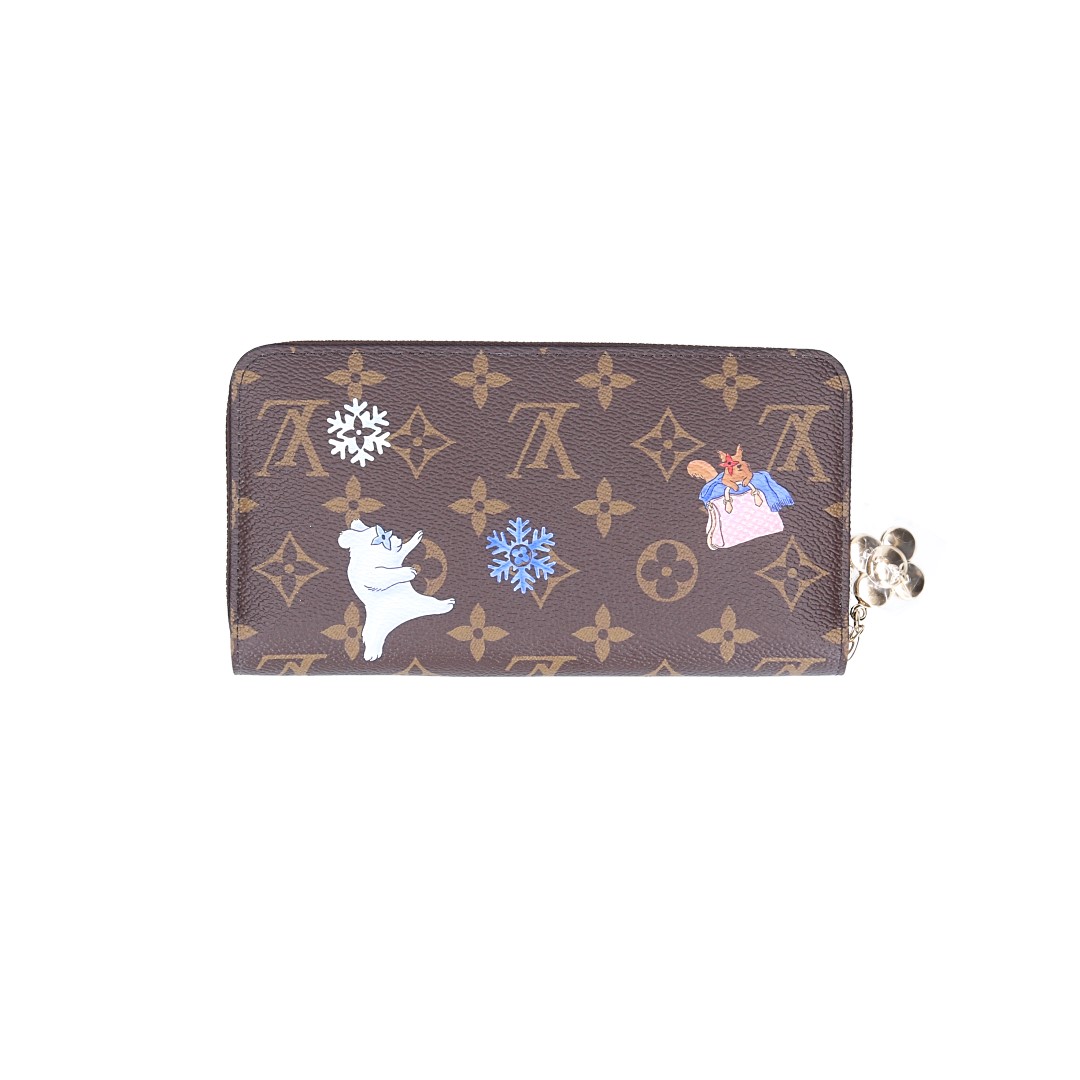 LOUIS VUITTON GELDBÖRSE 'ZIPPY' AUS MONOGRAM SNOWY PEARL CANVAS (M26256)
