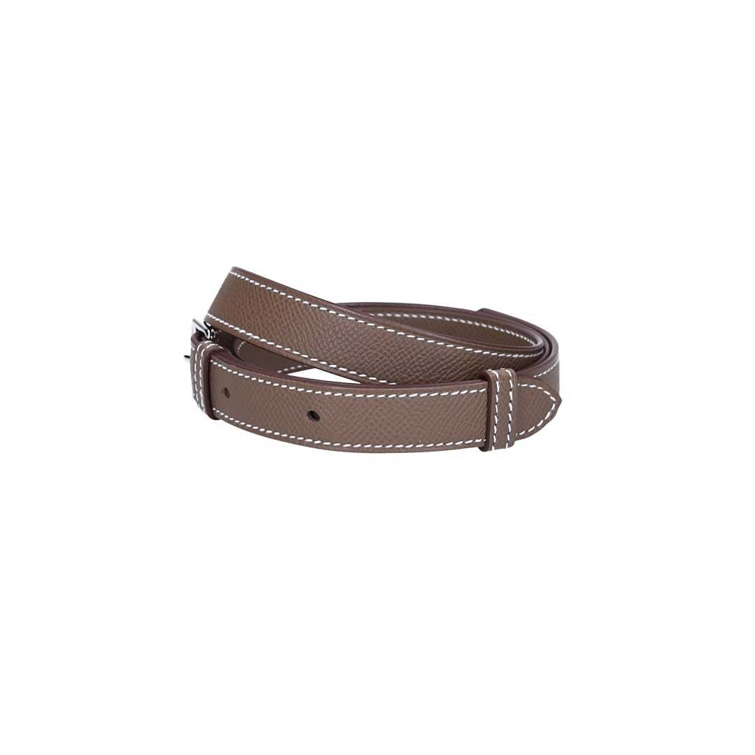 HERMÈS SHOULDER STRAP 'ZIGZAG' MADE OF SWIFT CALF LEATHER AND TEXTILE IN GOLD/WHITE/GOLD WITH GHW