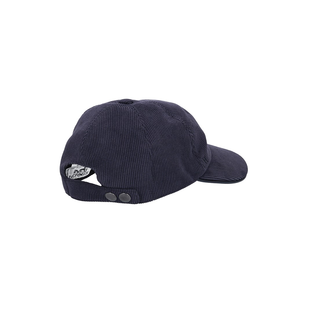 HERMÈS CAP - 'MILES CDS' COTTON BASEBALL CAP IN ANTIQUE/BLACK SIZE 60