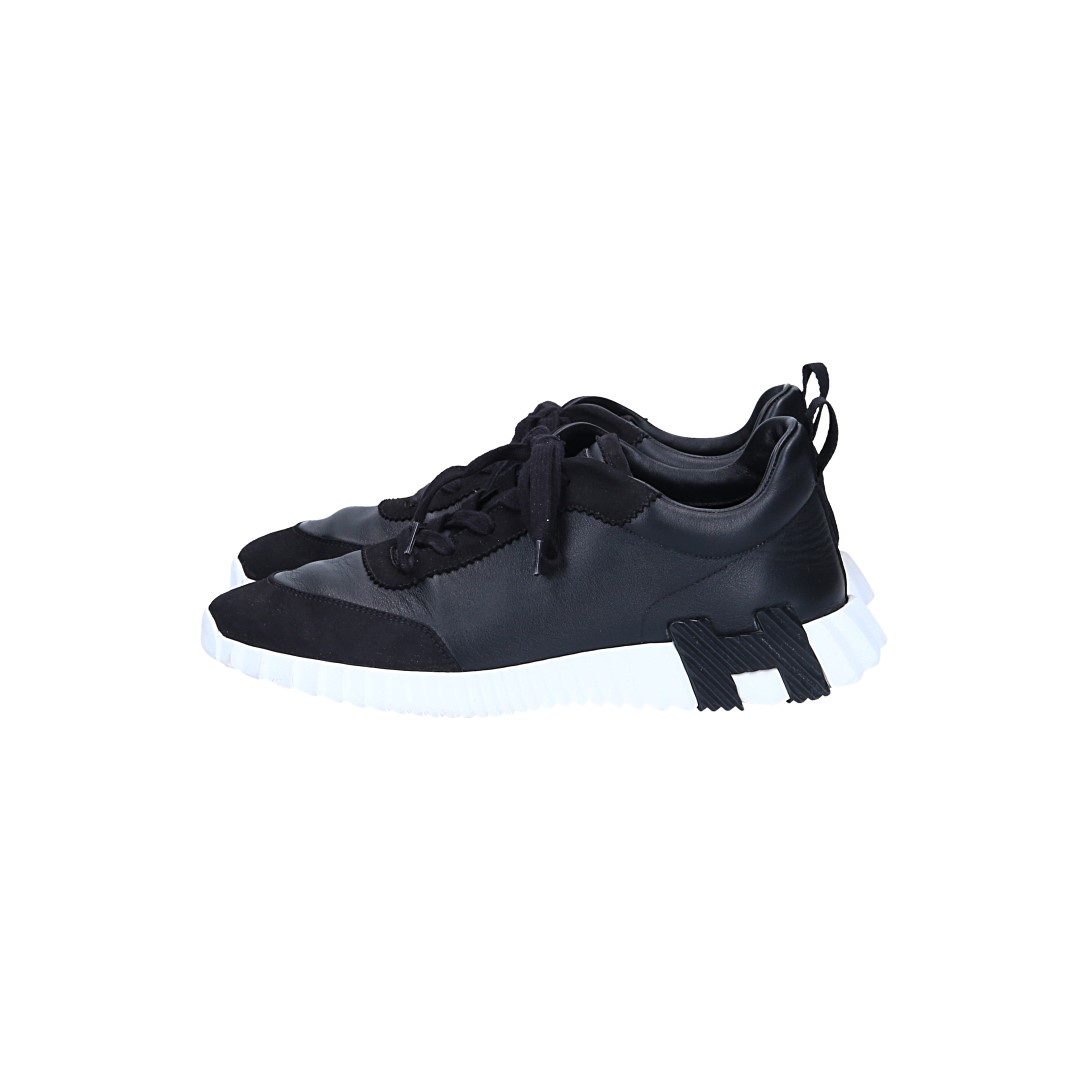 HERMÈS SNEAKER SCHUHE 'BOUNCING' AUS LAMMLEDER IN NOIR IN GR. 43