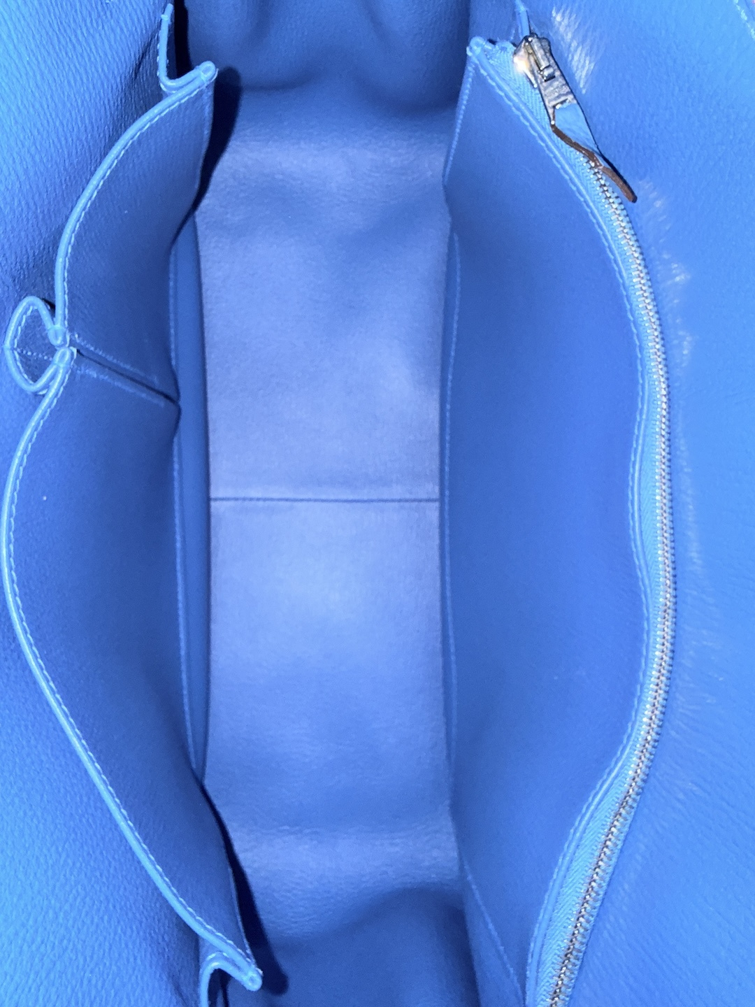 HERMÈS JYPSIÈRE  34 HANDTASCHE AUS CLÉMENCE-JUNGSTIERLEDER IN BLEU MYKONOS MIT PHW