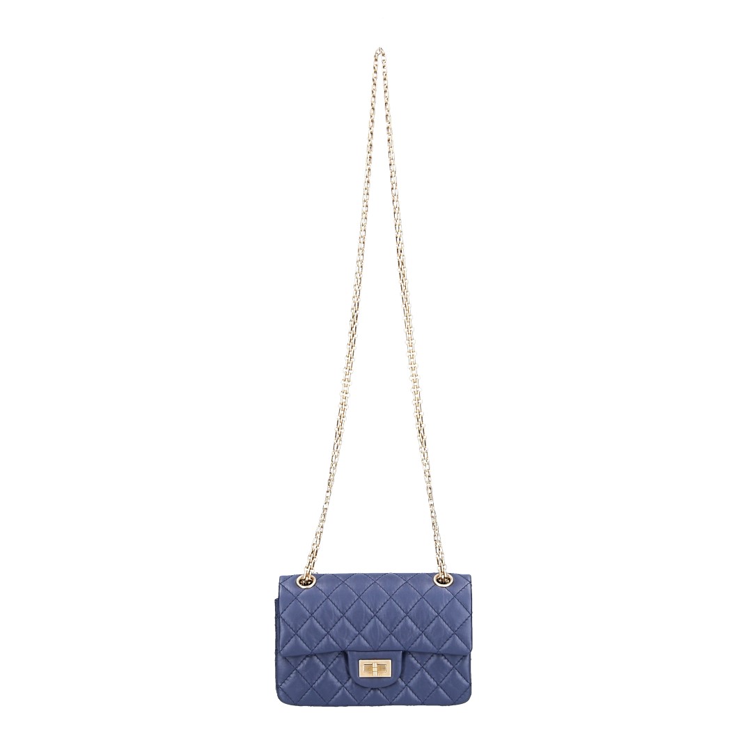 CHANEL 2.55 REISSUE SINGLE FLAP HANDTASCHE (224) AUS KALBSLEDER (A37584)
