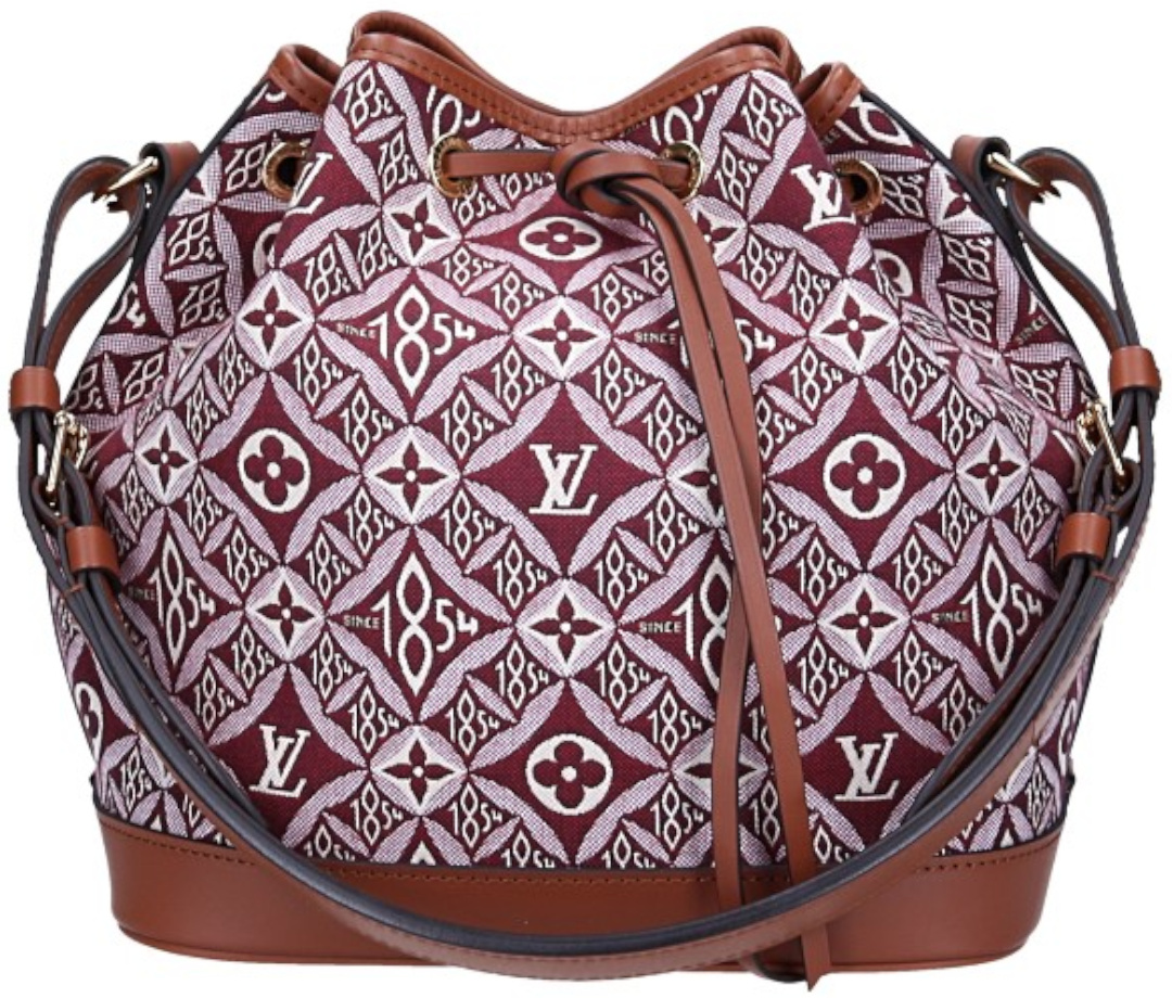 LOUIS VUITTON PETIT NOÉ SCHULTERTASCHE AUS MONOGRAM 1854 JAQUARD GEWEBE IN BORDEAUX (M57154)