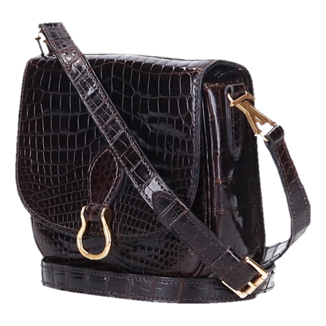 33906-Louis-Vuitton-Umh-ngetasche_2D_0003 LOUIS VUITTON SAINT CLOUD UMHÄNGETASCHE AUS NEUGUINEA KROKODIL IN MARRON BRAUN