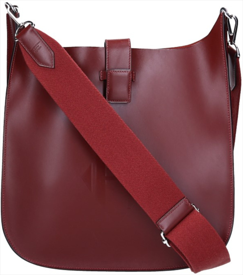 HERMÈS ÉVELYNE SELLIER 29 HANDTASCHE AUS HUNTER LEDER IN ROUGE H MIT PHW