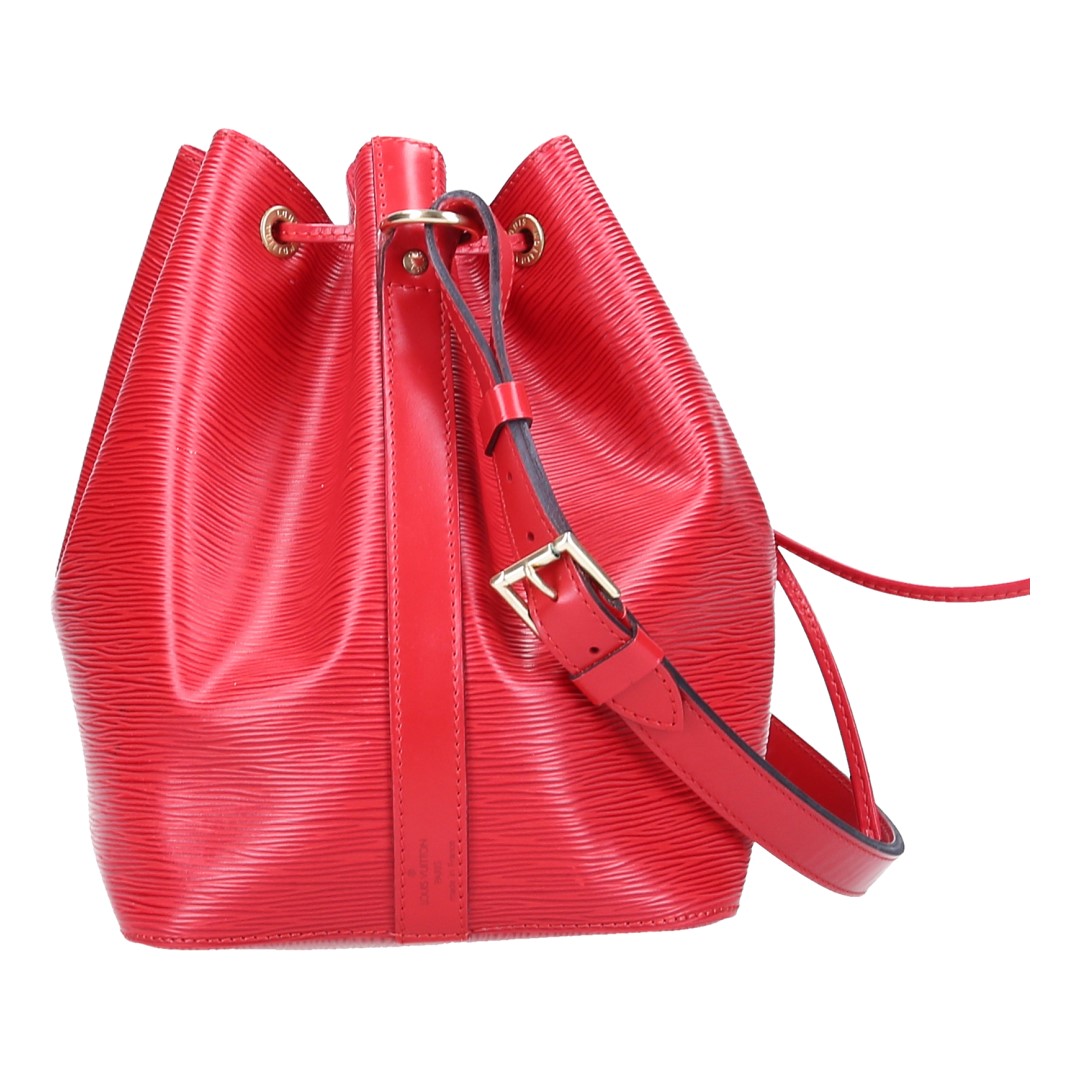45909-LV-Noe-Epi-PM_2D_0007 LOUIS VUITTON NOÉ PETIT MODEL SCHULTERTASCHE AUS EPI LEDER IN CASTILLIAN ROT (M43077)