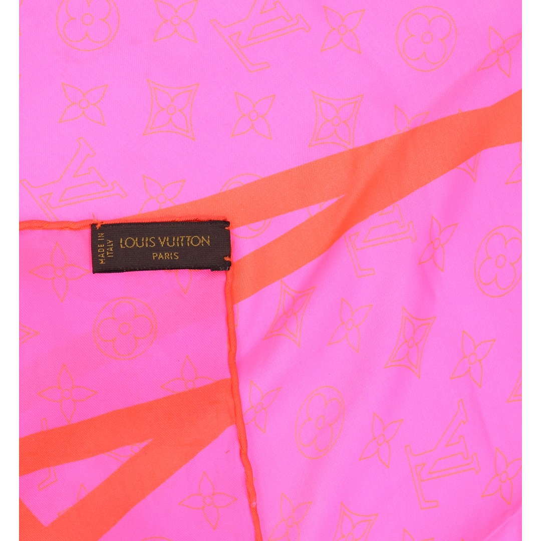 LOUIS VUITTON BANDANA 'ROBERT WILSON' AUS SEIDE IN PINK