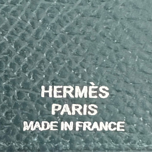 HERMÈS HEFTUMSCHLAG COUVERTURE D'AGENDA  EAZIP AUS EPSOM-KALBSLEDER IN VERT CYPRÈS