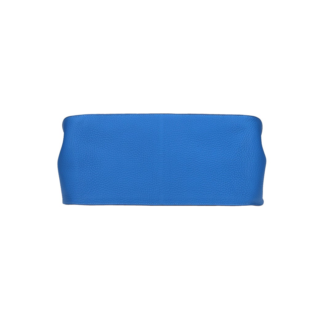 HERMÈS JYPSIÈRE  34 HANDTASCHE AUS CLÉMENCE-JUNGSTIERLEDER IN BLEU MYKONOS MIT PHW