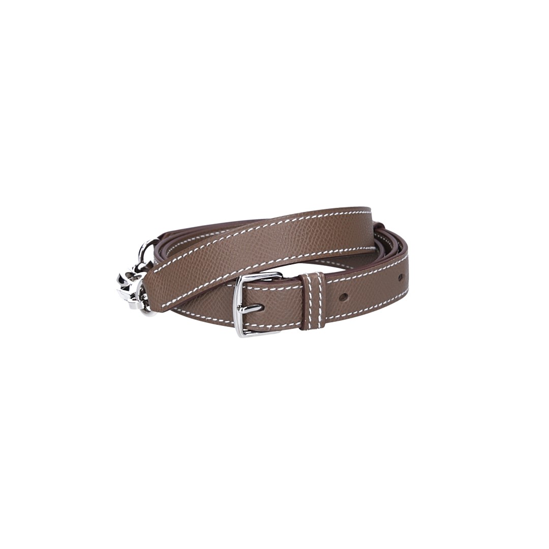 HERMÈS SHOULDER STRAP 'ZIGZAG' MADE OF SWIFT CALF LEATHER AND TEXTILE IN GOLD/WHITE/GOLD WITH GHW