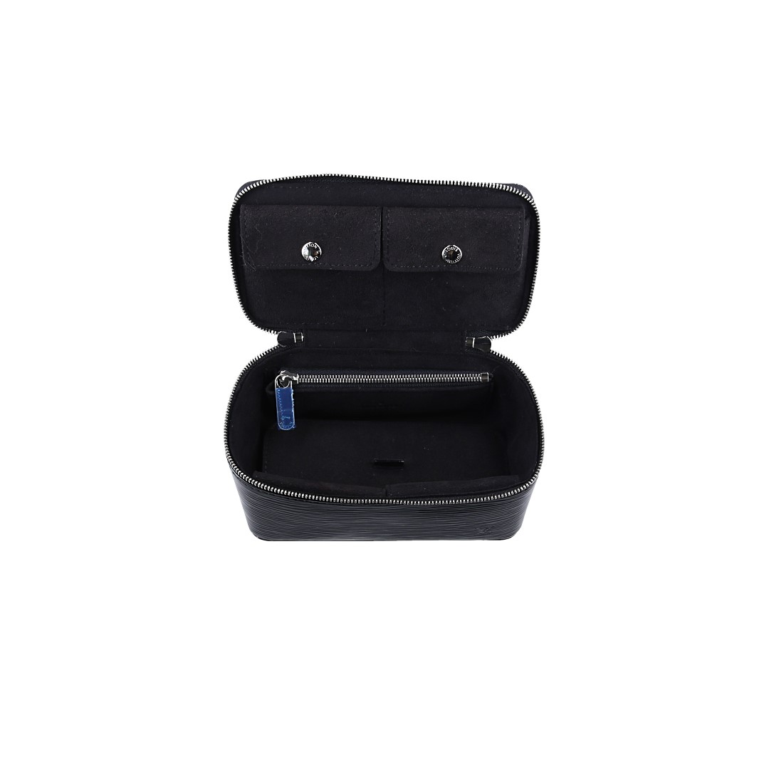 49396-LouisVuitton-Schmucktasche-EpiLEderSchwarz_2D_0009 LOUIS VUITTON COFFRET BIJOUX REISEACCESSOIRE AUS EPI ELECTRIC LEDER IN NOIR