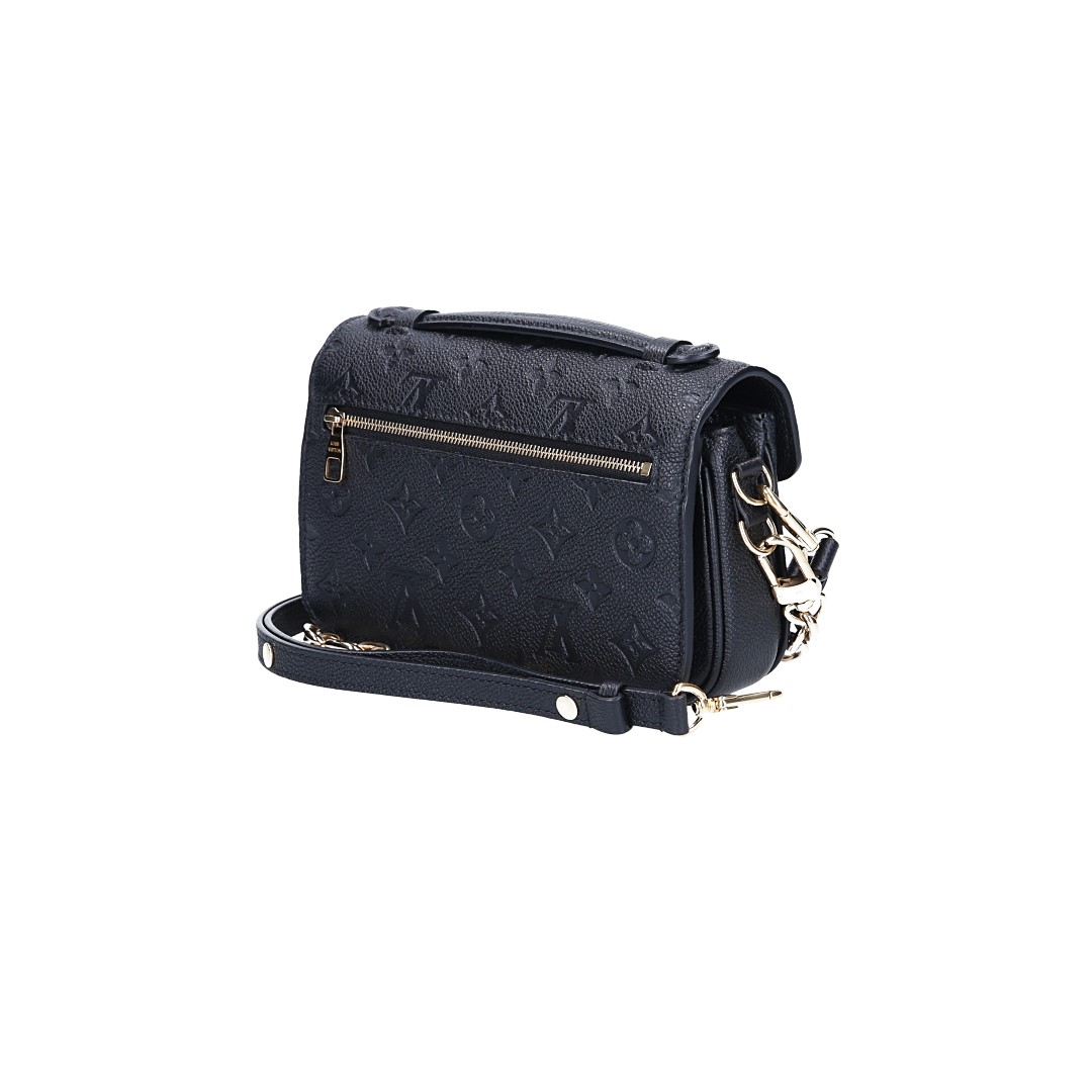 LOUIS VUITTON POCHETTE MÉTIS EAST WEST HANDTASCHE AUS MONOGRAM EMPREINTE LEDER IN NOIR (M46595)