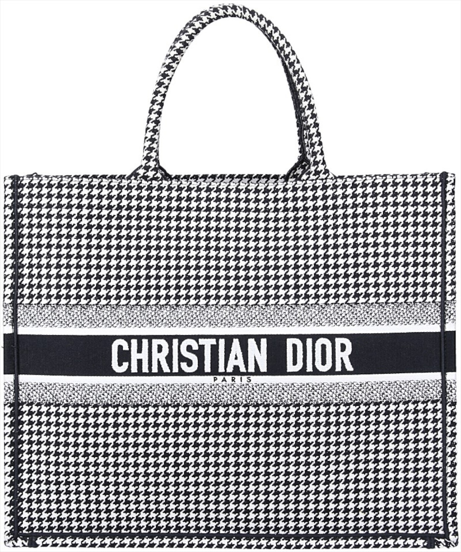 DIOR GROSSE BOOK TOTE TASCHE AUS TEXTIL IN SCHWARZ UND WEISS DIOR GROSSE BOOK TOTE TASCHE AUS TEXTIL IN SCHWARZ UND WEISS