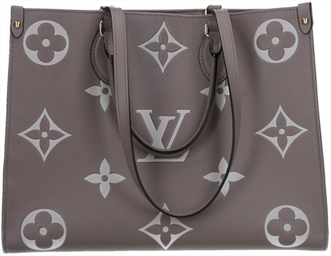 LOUIS VUITTON ONTHEGO MM HANDTASCHE AUS MONOGRAM EMPREINTE LEDER IN TOURTERELLE/CREME (M45494)