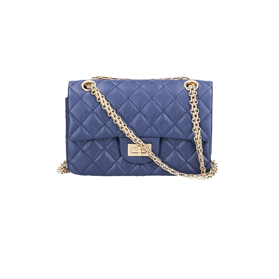 CHANEL 2.55 REISSUE SINGLE FLAP HANDTASCHE (224) AUS KALBSLEDER (A37584)