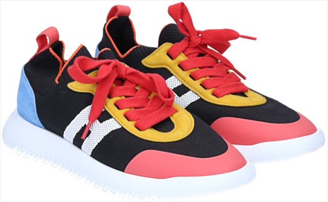 HERMÈS SNEAKER SCHUHE 'CREW' AUS TECHNISCHEM-GEWEBE UND VELOURS-LEDER IN GR. 40