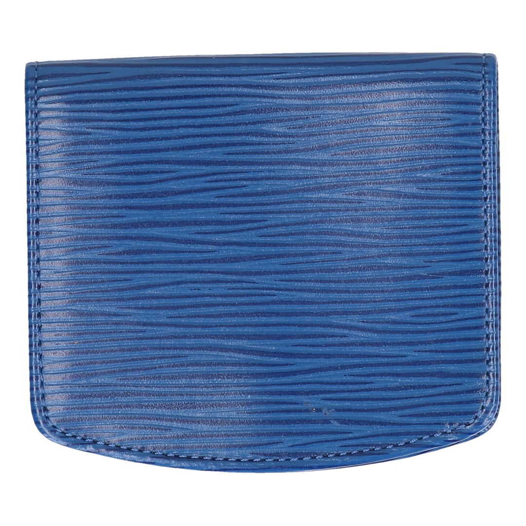 LOUIS VUITTON GELDBÖRSE PORTE-MONNAIE COUVETTE SOUPLE AUS EPI LEDER IN TOLEDO BLAU