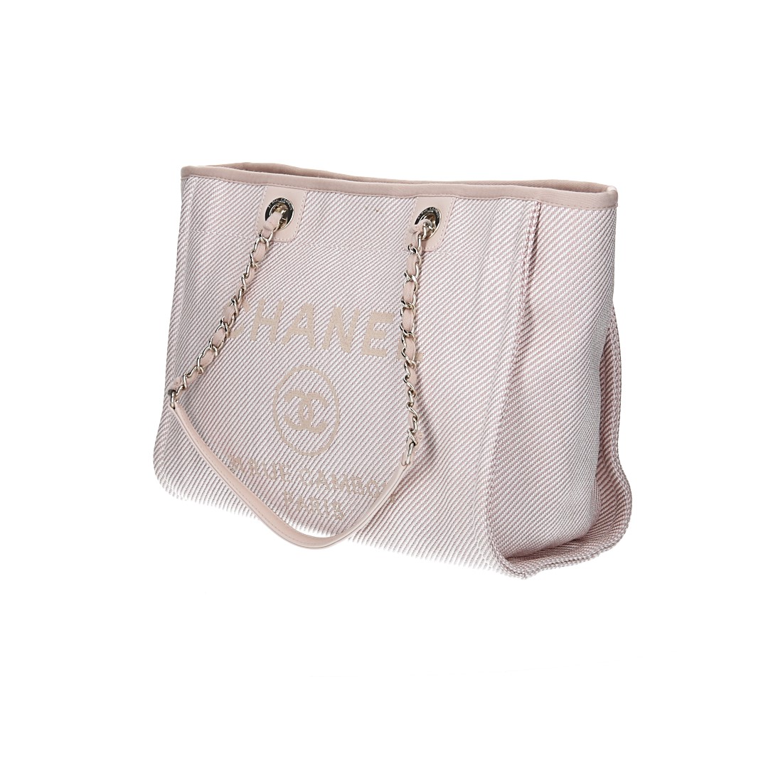 CHANEL DEAUVILLE SHOPPER (MEDIUM) HANDTASCHE AUS GEWEBE (A67001)