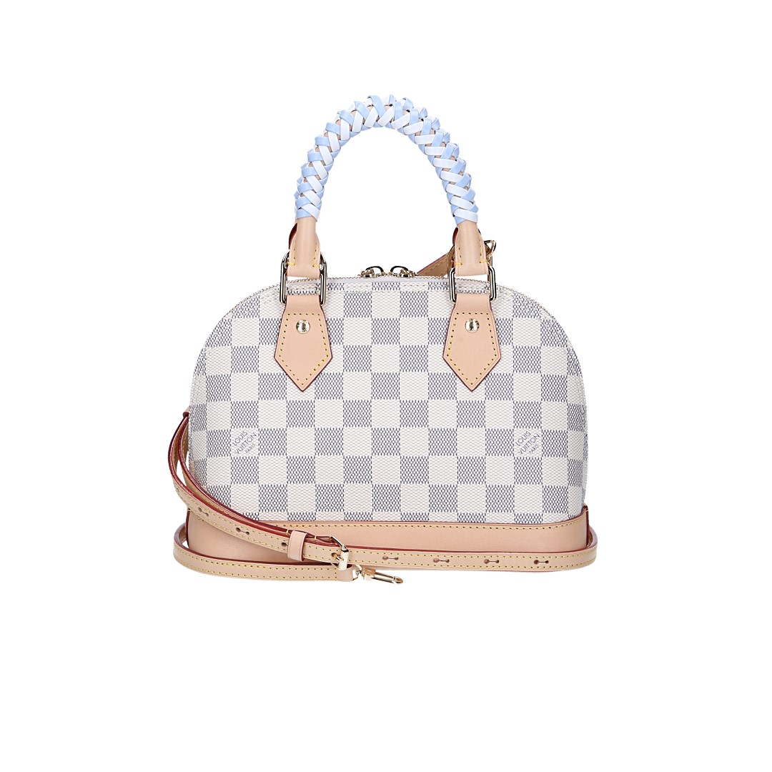 LOUIS VUITTON ALMA BB HANDTASCHE AUS DAMIER AZUR BRAIDED CANVAS MIT VERSTELLBAREM SCHULTERRIEMEN (N40902)