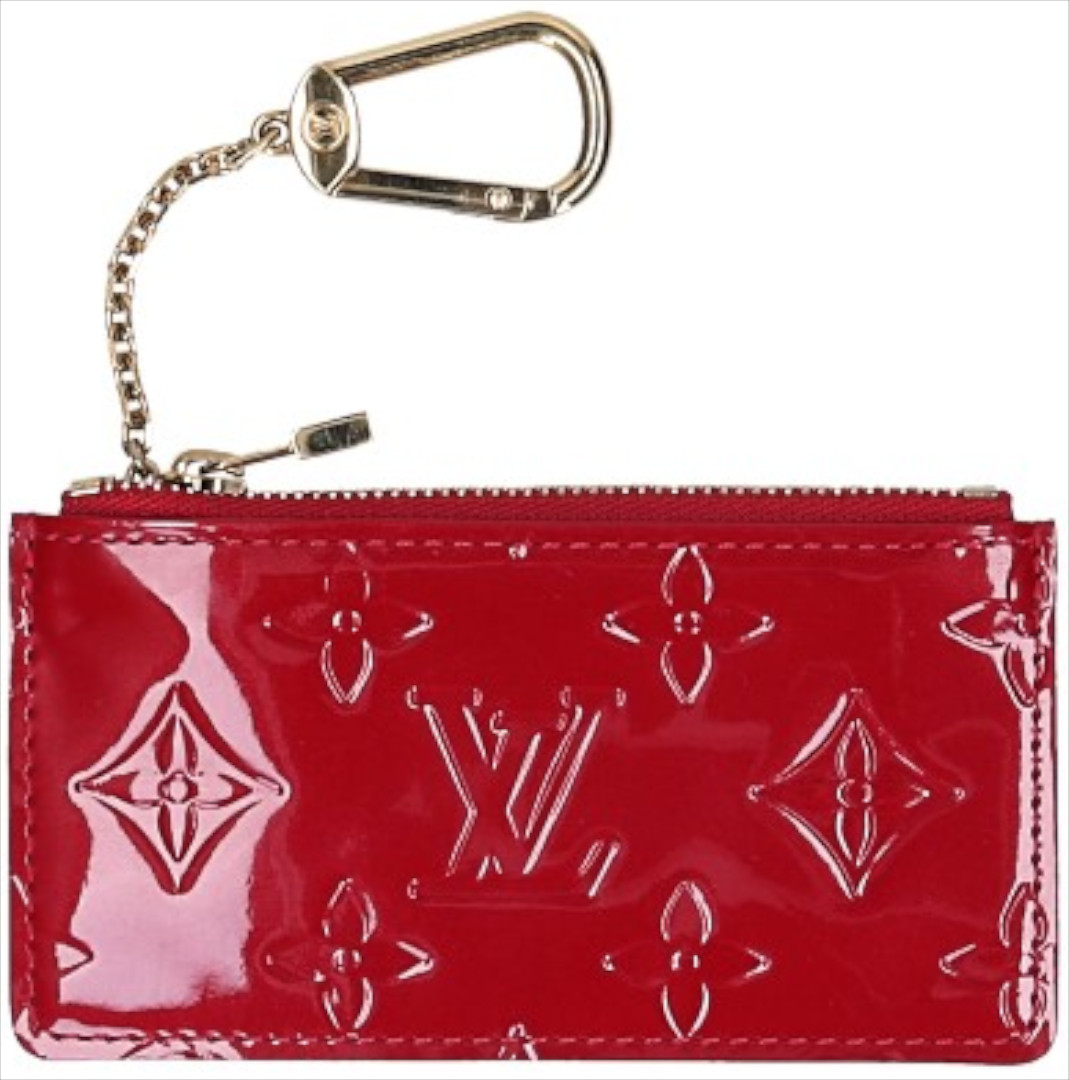 LOUIS VUITTON SCHLÜSSELETUI AUS MONOGRAM VERNIS LEDER IN POMME D'AMOUR