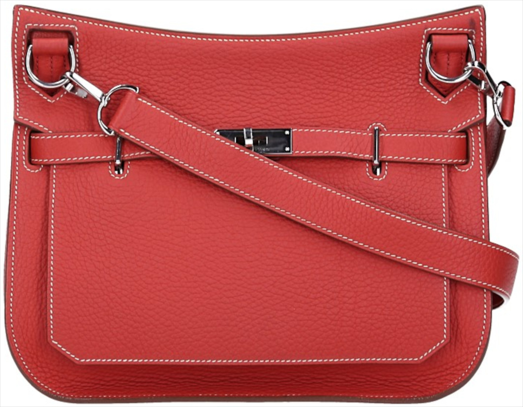 HERMÈS JYPSIÈRE 28 HANDTASCHE AUS CLÉMENCE-JUNGSTIERLEDER IN SANGUINE MIT PHW