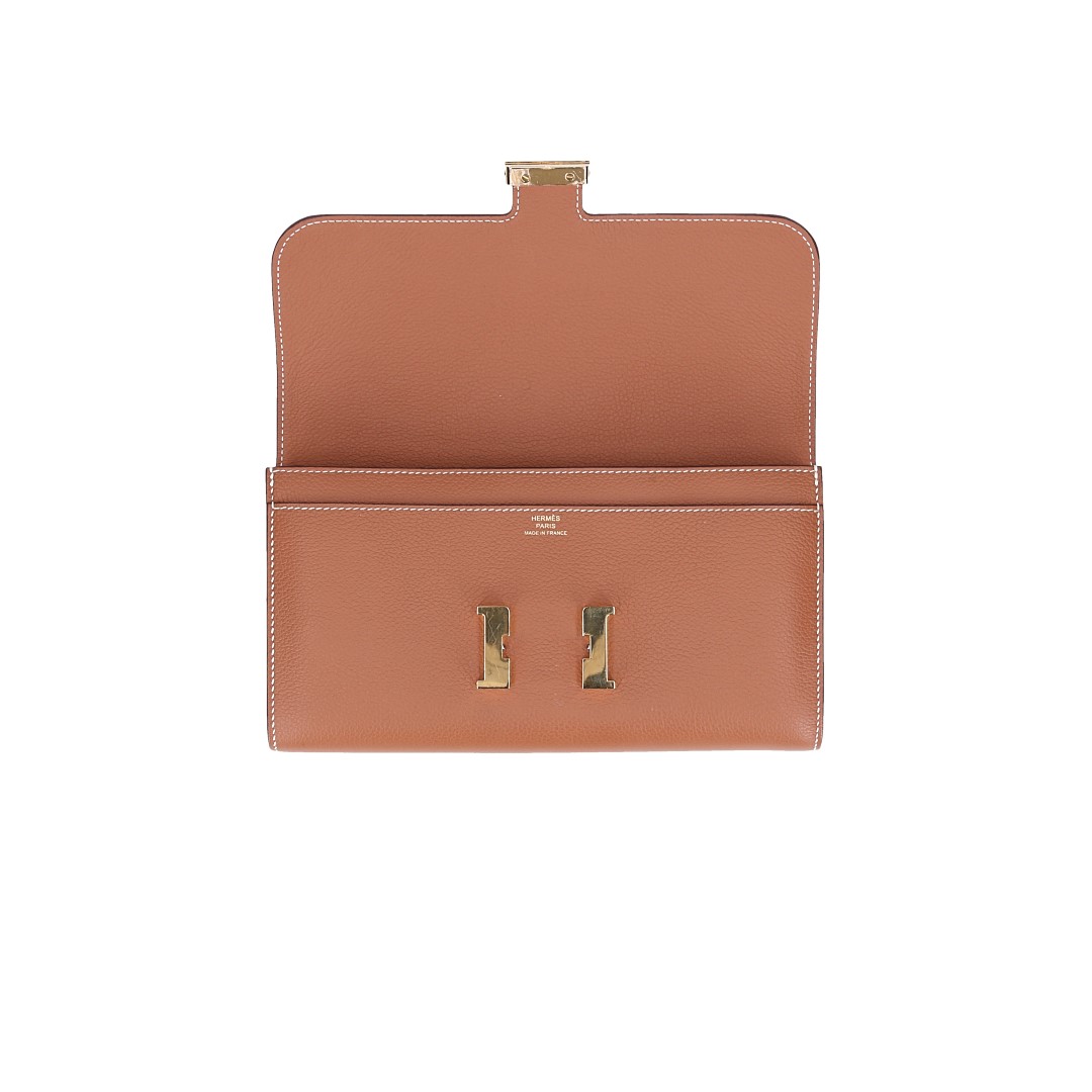 48831-Hermes-Brieftasche_2D_0003 HERMÈS BRIEFTASCHE CONSTANCE COMPACT AUS KALBSLEDER IN GOLD MIT GHW