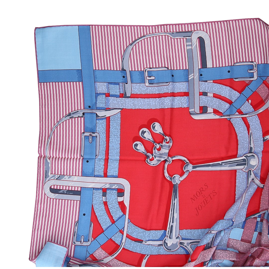 49628_Hermes_Tuch_2D_0002 HERMÈS KASCHMIR-/SEIDENTUCH 140 x 140 CM CHALE 'MORS À JOUETS'