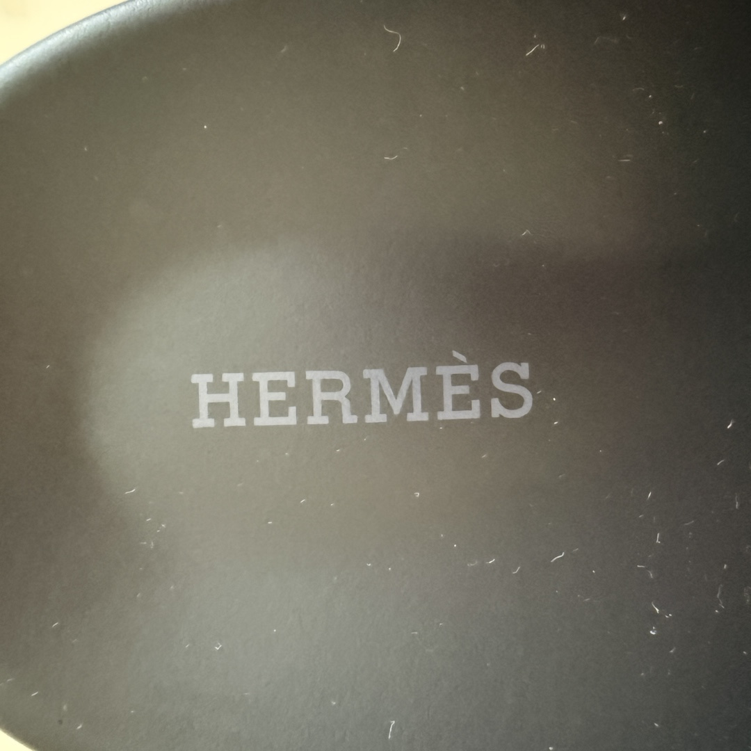 HERMÈS PANTOLETTEN SCHUHE 'GO' AUS VELOURSKALBSLEDER IN BLEU MARINE IN GR. 42,5