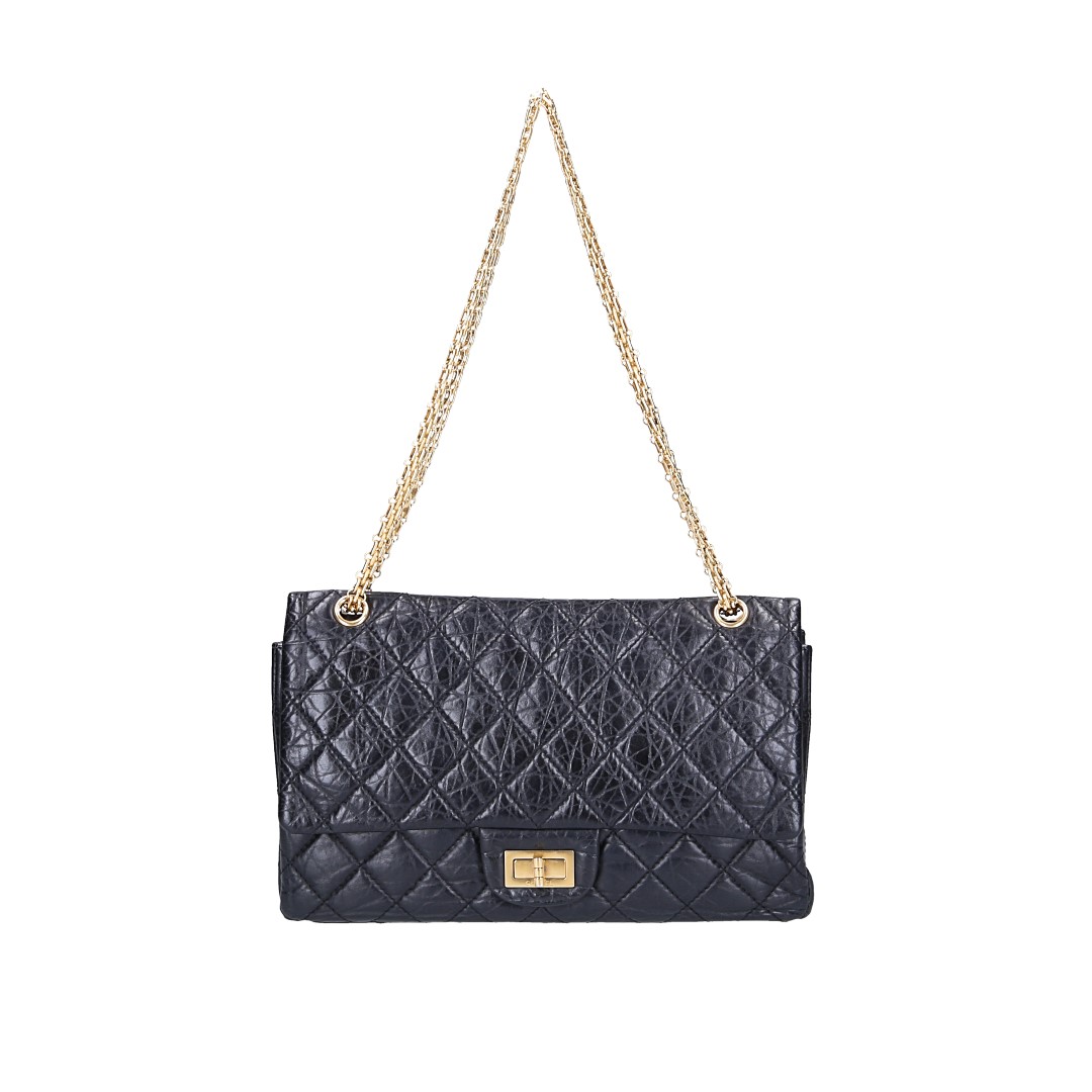 CHANEL 2.55 Reissue Flap Handbag (227) Made of Textile in Raspberry Red