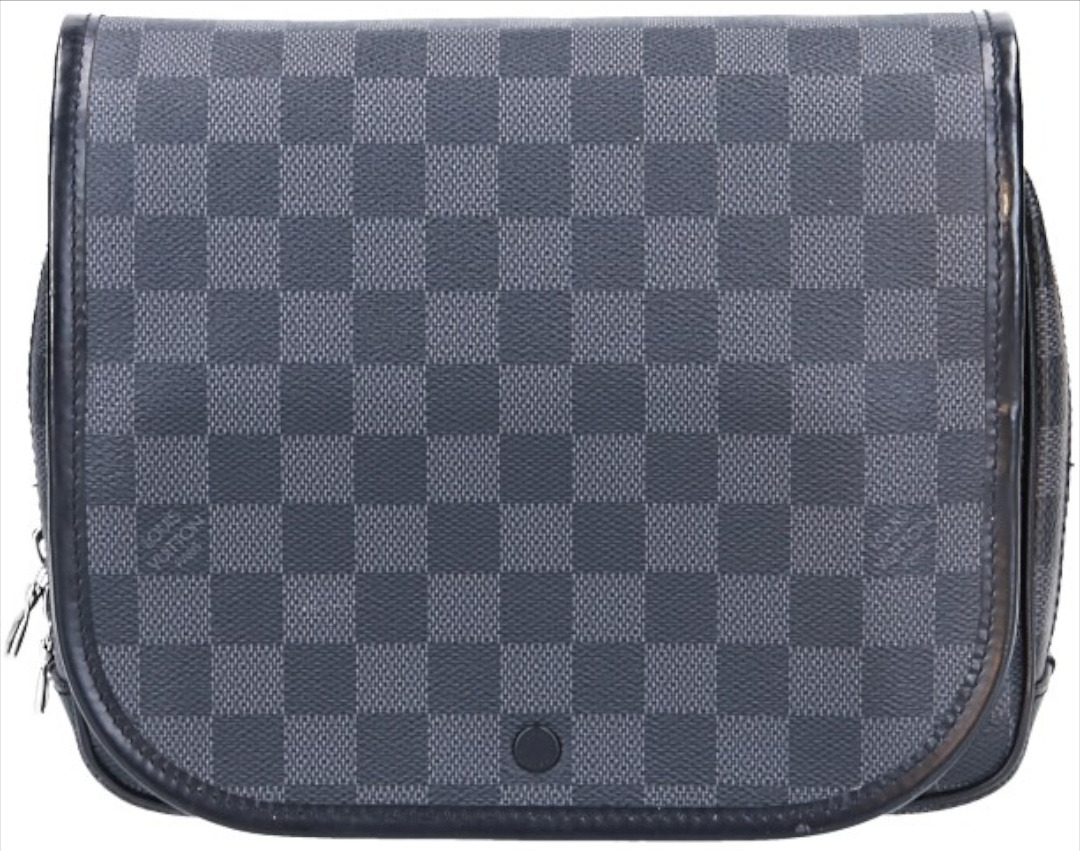 LOUIS VUITTON HANGING TOILETERY KIT KULTURTASCHE AUS DAMIER GRAPHITE CANVAS (N41419)