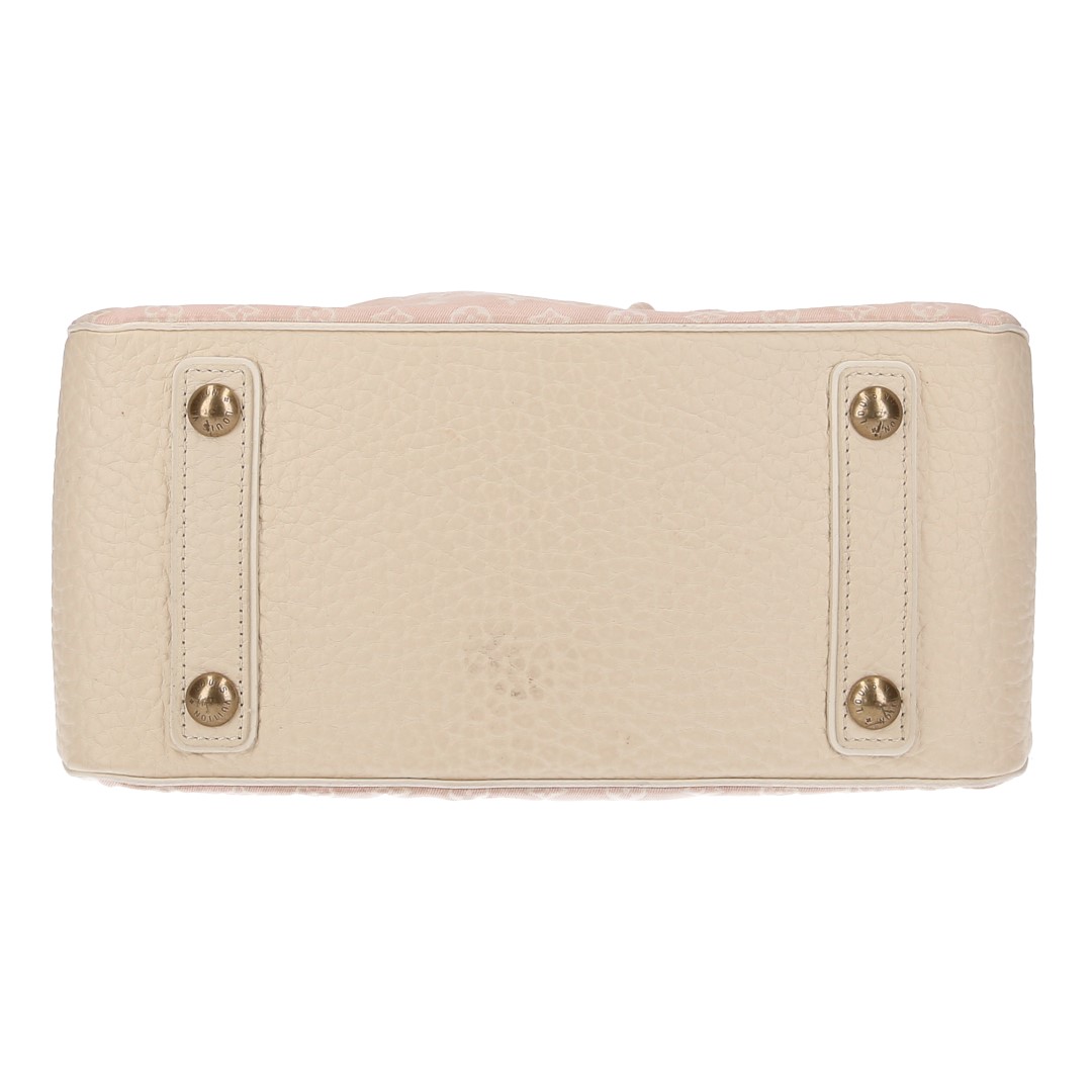 LOUIS VUITTON TRAPEZE PM HENKELTASCHE AUS MONOGRAM MINI LIN CROISETTE CANVAS IN ROSE