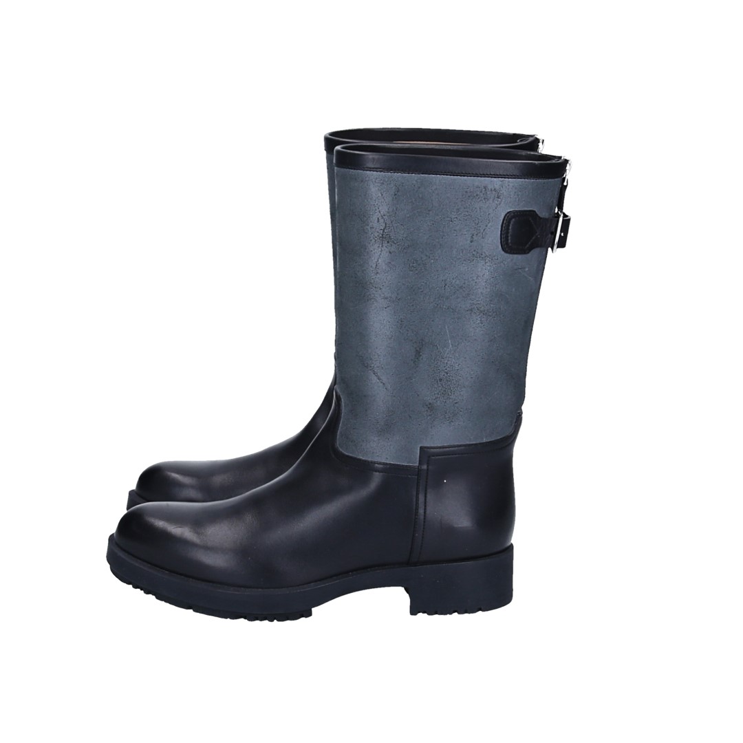 HERMÈS STIEFEL 'JEEP' AUS VEAU & VEAU ETRIVIERE IN NOIR & ANTHRACITE GR. 39,5