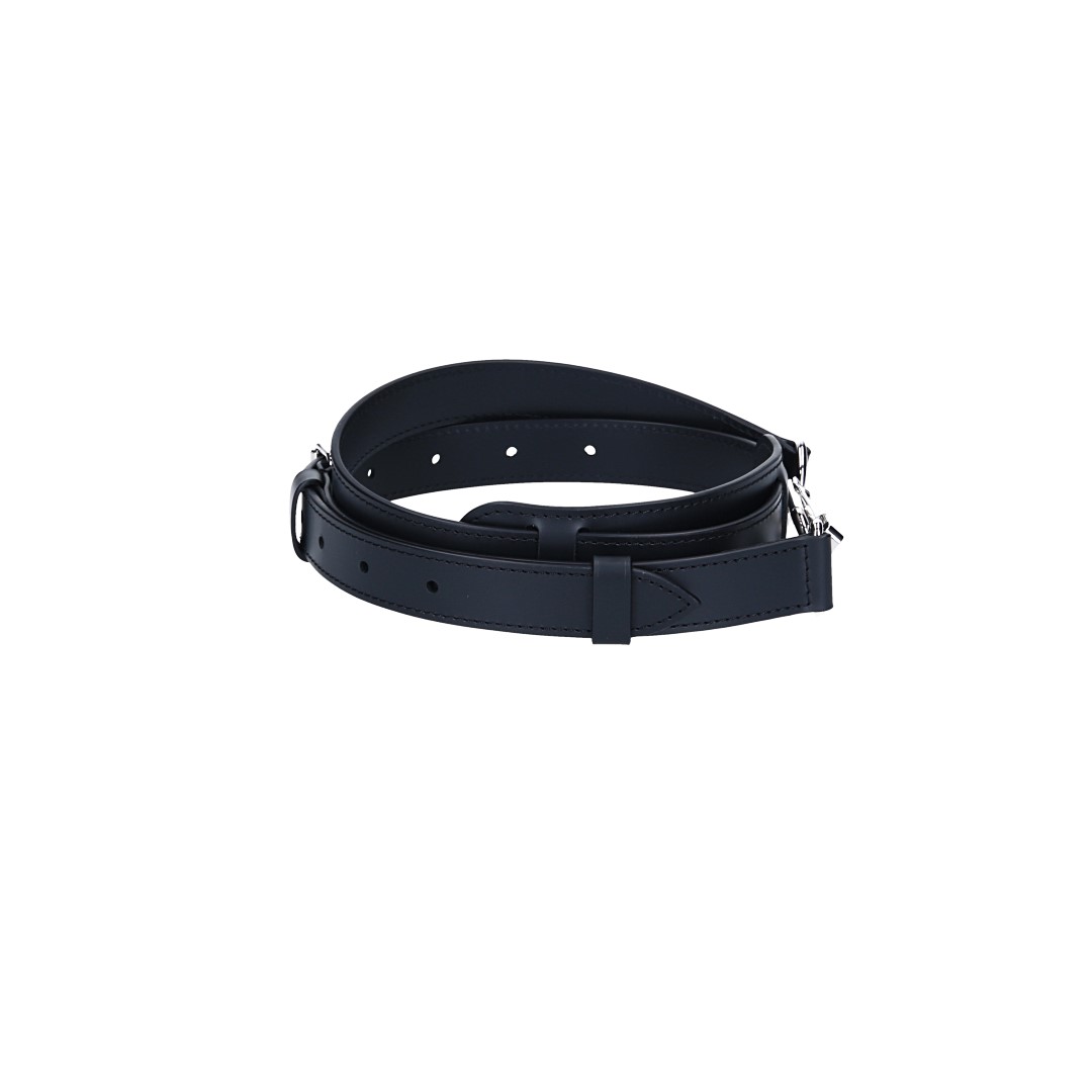 Louis Vuitton Adjustable Shoulder Strap in Rindsleder in Black with Silver