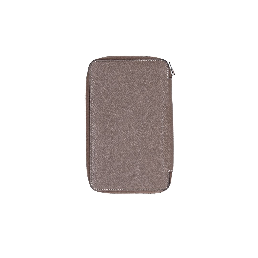 HERMÈS AGENDA-CLASP COVER IN EPSOM CALF LEATHER RED AND ORANGE