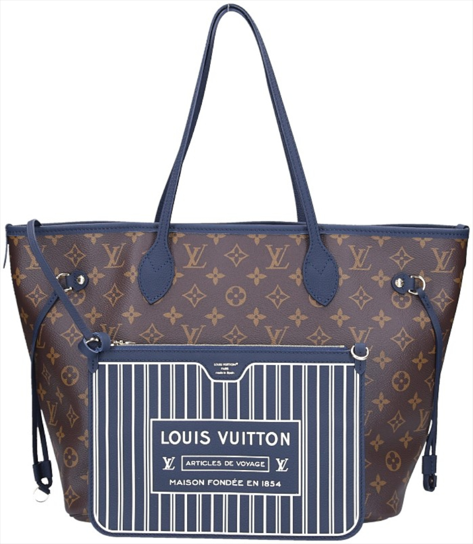 LOUIS VUITTON NEVERFULL INSIDE OUT MM SCHULTERTASCHE AUS MONOGRAM CANVAS IN MARINE (M14994)