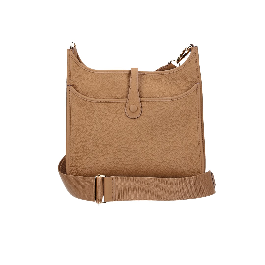 HERMÈS ÉVELYNE III 29 HANDTASCHE AUS TAURILLON CLEMENCE LEDER IN BISCUIT MIT GHW
