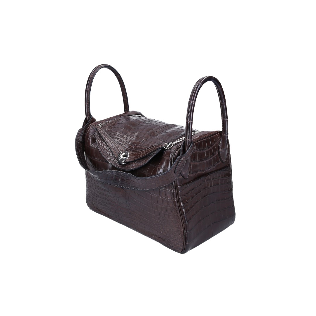 HERMÈS LINDY 30 HANDTASCHE AUS CROCODYLUS-NILOTICUS IN HAVANE MIT PHW