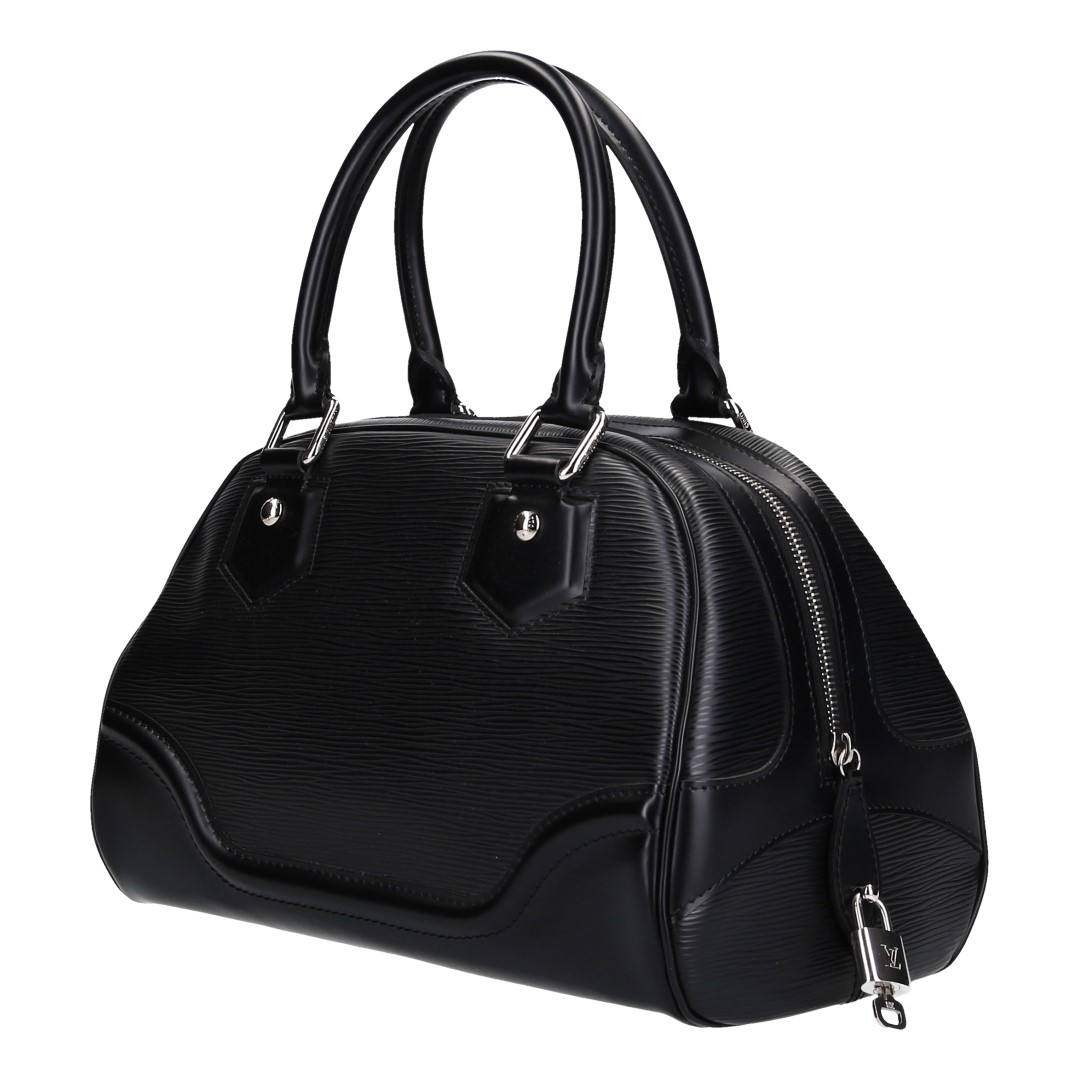 LOUIS VUITTON BOWLING MONTAIGNE PM HENKELTASCHE AUS EPI LEDER IN NOIR