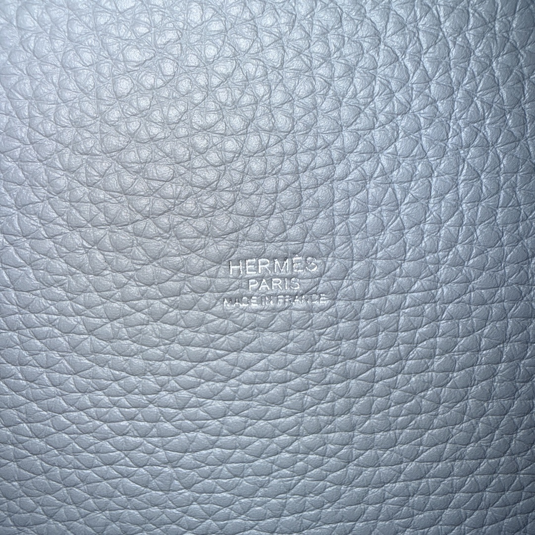 HERMÈS PICOTIN LOCK 22 HENKELTASCHE AUS TAURILLON CLEMENCE LEDER IN GRIS PANTIN MIT PHW