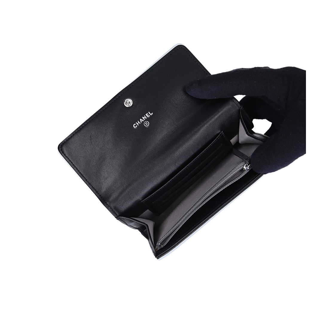 48291-Chanel-Geldb-rse-Schwarz_2D_0004 CHANEL PORTEMONNAIE - BRIEFTASCHE AUS LAMMLEDER IN SCHWARZ MIT SHW