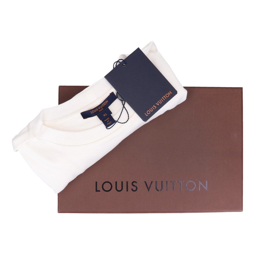 LOUIS VUITTON T-SHIRT 'KABUKI' MIT RUNDHALS-AUSSCHNITT IN GR. XS AUS BAUMWOLLE