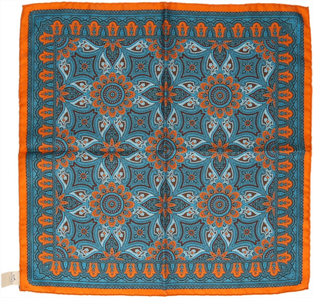 HERMÈS EINSTECKTUCH - POCKET SQUARE - GAVROCHE 45 x 45 CM AUS SEIDE