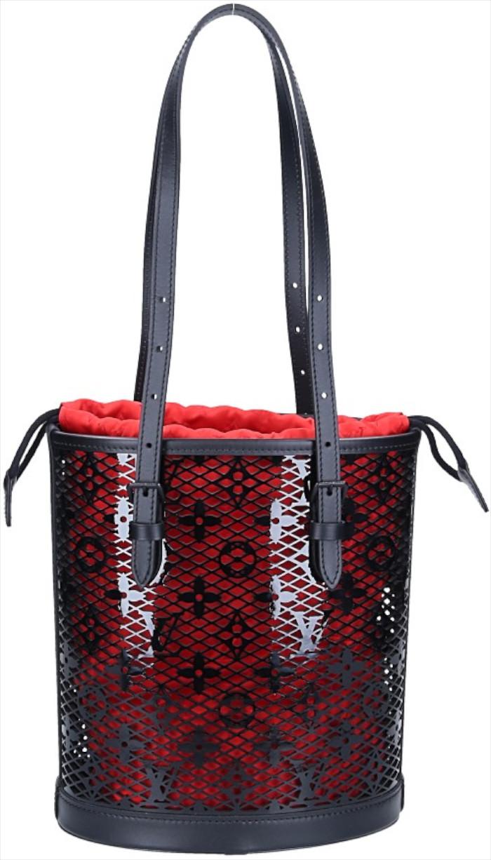 LOUIS VUITTON BUCKET PM HANDTASCHE AUS MONOGRAM LACE IN NOIR (M20352)